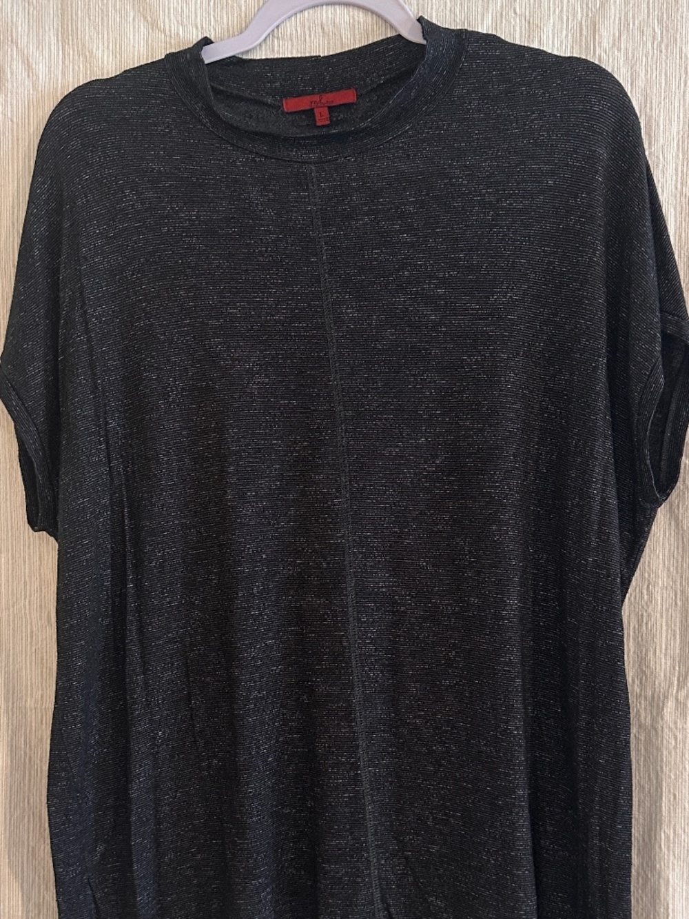 RED by BKE Black Gray Marled Oversized Tunic Top Large